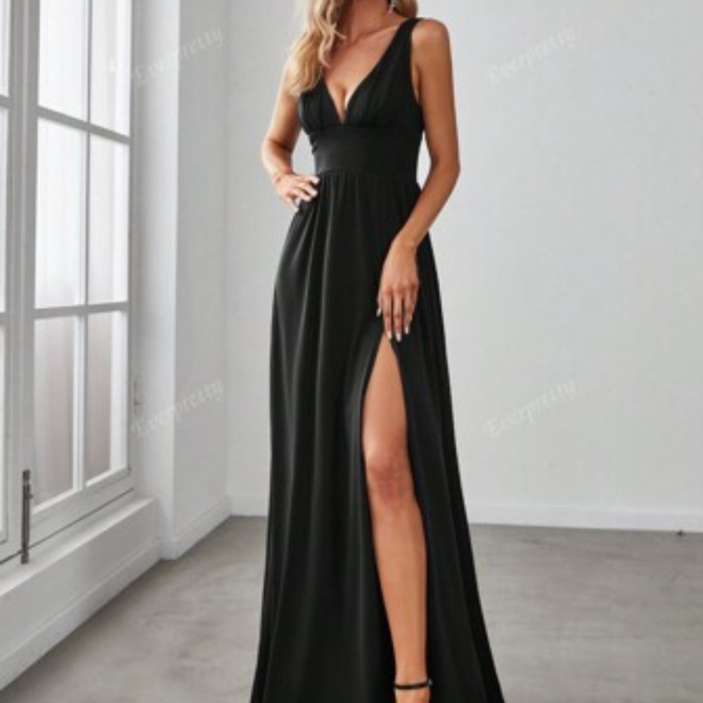 SHEIN Black Maxi Dress with Slit